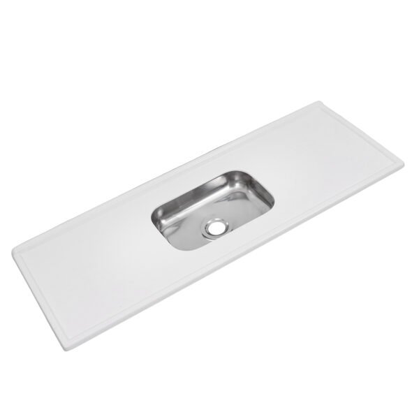 PIA DECORALITA GRAN SINT BJ INOX BRANCO 120X54