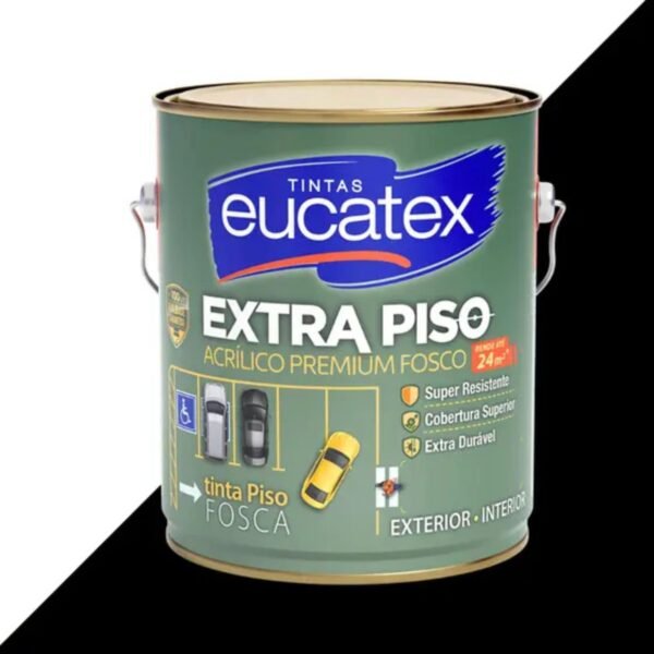 TINTA PISO EUCATEX 3.6 L PRETO*