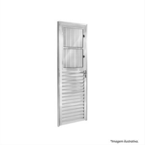 PORTA ALUM AME C/GRADE VD 210X80 DIREITA