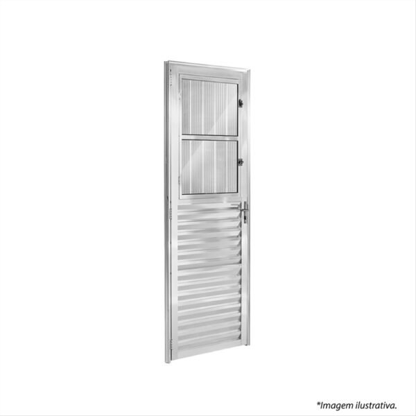 PORTA ALUM AME C/GRADE VD 210X80 DIREITA