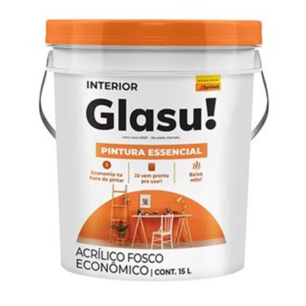 TINTA ACRIL GLASU ECON 15L BRANCO BALDE PLASTICO