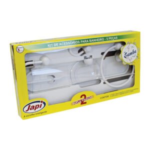KIT BANHEIRO JAPI SAMBA BRANCO 5PC